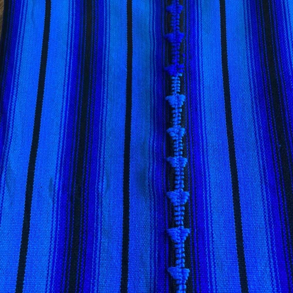 Meksika Renkli Yünlü Battaniye/Mavi resmi